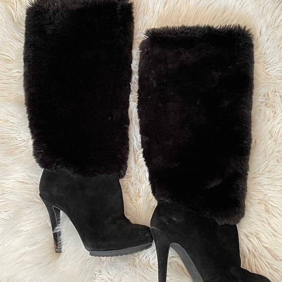 Nine West Shoes - Nine West Black Fur Boots